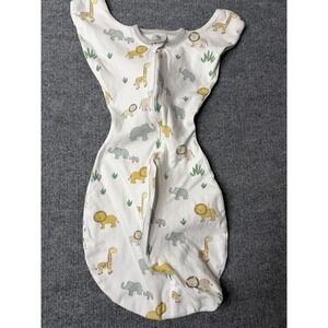 Amazing Baby Transitional Swaddle Sack Medium 3-6M Safari Animals Zip Sleep Sack